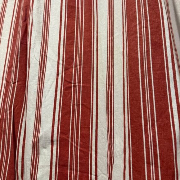 3 VINTAGE 49W x 77L Red Striped 100% Curtains. GOOD USED VINTAGE CONDITION